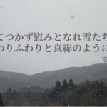 【自作短歌】凍てつかず慰みとなれ雪たちよふわりふわりと真綿のように　(朝倉冴希)